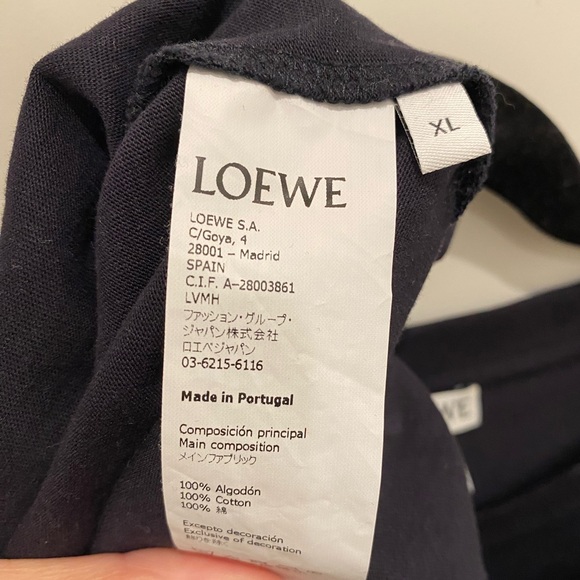 LOEWE Navy Stripe Anagram, men’s black short sleeve shirt, XL, excellent cond. - Picture 7 of 8